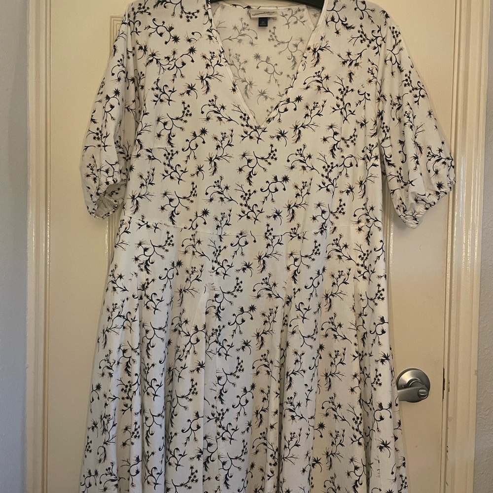 Target Black and White Midi Puff Sleeve Sundress